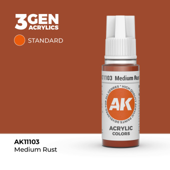 AK Interactive AK11103 – Medium Rust / Mittlerer Rost, 18ml 
