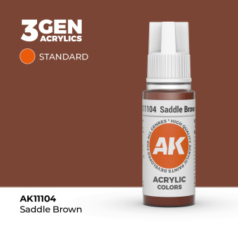 AK Interactive AK11104 – Saddle Brown / Sattelbraun, 18ml 