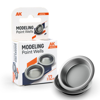 AK Interactive AK8206 – Modelling Paint Wells / Farbbecher, 12 Stück 