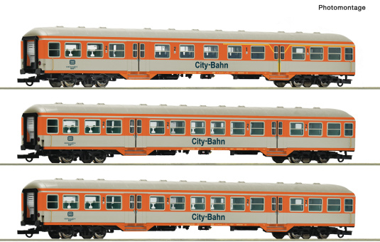 Roco 6200247 – 3-teiliges Nahverkehrswagen-Set -City-Bahn- der DB 