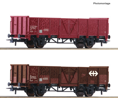 Roco 77034 – 2-tlg. Set Offene Güterwagen der SBB 