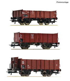 Roco 6600303 – 3-tlg. Set Offene Güterwagen der DB 