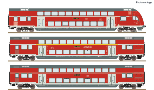 Roco 6210248 – 3-teiliges Doppelstockwagen-Set der DB AG, digital 