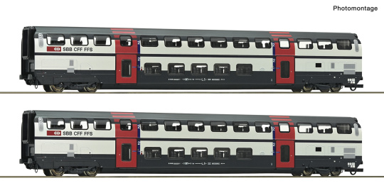 Roco 6200216 – 2-teiliges 2. Klasse Doppelstockwagen-Set -IC 2000- der SBB 