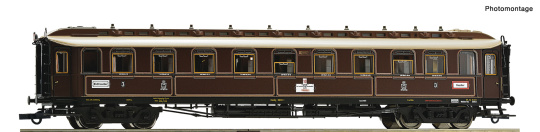Roco 6200239 – 3. Klasse Schnellzugwagen C 4ü (Pr08) der K.P.E.V., Zugschluss 