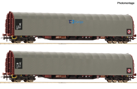 Roco 6600159 – 2-teiliges Set Schiebeplanenwagen der CD Cargo 