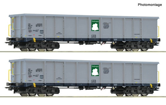 Roco 6600295 – 2-teiliges Set Offene Güterwagen der Tankwagon 