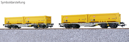 ESU 36603 – 2 Containertragwagen Sgmmns mit Mulden der D-AAEC 