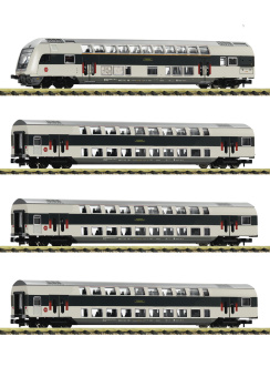 Fleischmann 6270130 (N) – 4-teiliges Doppelstockwagen-Set der DSB, digital (DCC) 