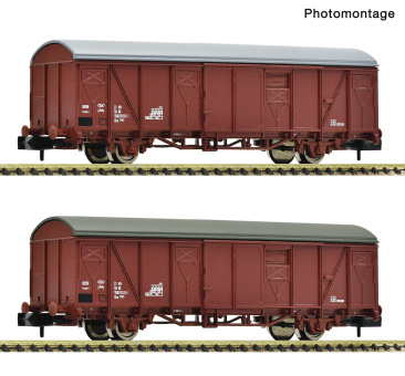 Fleischmann 6660218 (N) – 2-teiliges Set gedeckter Güterwagen der DR 