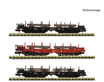 Fleischmann 6660206 (N) – 3-teiliges Güterwagen-Set 1 „Stahlzug“ der DB AG 