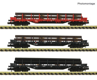 Fleischmann 6660207 (N) – 3-teiliges Güterwagen-Set 2 „Stahlzug“ der DB AG 