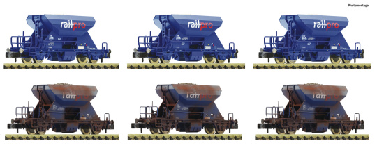 Fleischmann 6660185 (N) – 6-teiliges Schotterwagen-Set der Railpro 
