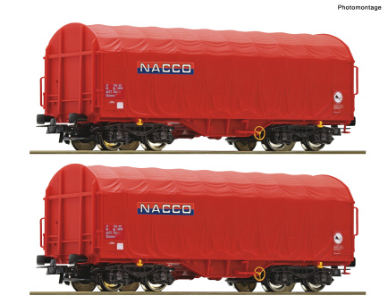 Roco 6600226 – 2-teiliges Schiebeplanenwagen-Set Shimmns der NACCO 