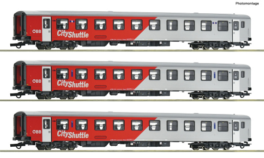 Roco 6200191 – 3-teiliges Nahverkehrswagen-Set -City-Shuttle- der ÖBB 