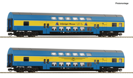 Roco 6280091 (TT) – 2-tlg. Set: Doppelstockwagen der DR 