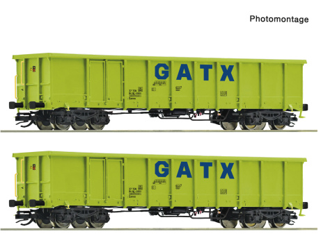 Roco 6680054 (TT) – 2-tlg. Set: Offene Güterwagen, GATX 