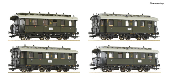 Roco 6200296 (DC) – 4-teiliges Personenwagen-Set der DRG 