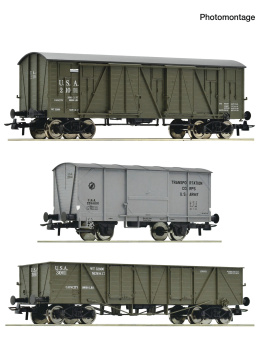 Roco 6600367 (DC) – 3-teiliges Güterwagen-Set der USATC 