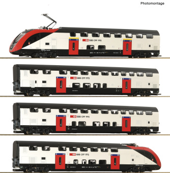 Roco 7720008 (AC) – 4-teiliger Fernverkehrs-Doppelstockzug RABe 502 405-9 der SBB, digital mit Sound 