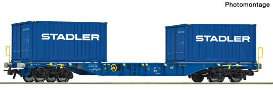 Roco 6600500 (DC) – Containertragwagen der Stadler Rail 