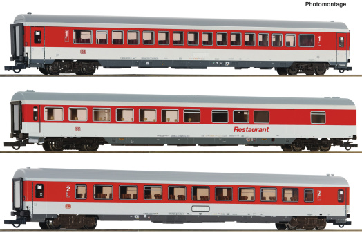 Roco 6200274 (DC) – 3-teiliges Reisezugwagen-Set 2 EC 25 „Franz Liszt“ der DB AG 