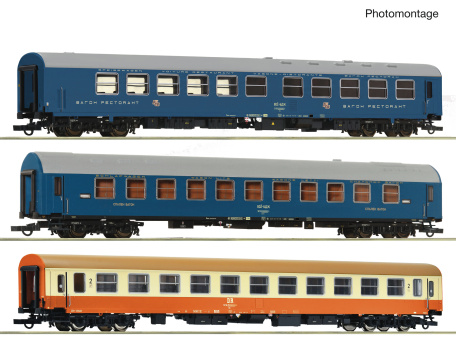 Roco 6200297 (DC) – 3-teiliges Reisezugwagen-Set 1 D 1371/1370 „Vitoscha“ der BDZ/DR 