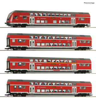Roco 6220320 (AC) – 4-teiliges Doppelstockwagen-Set der DB AG, digital 