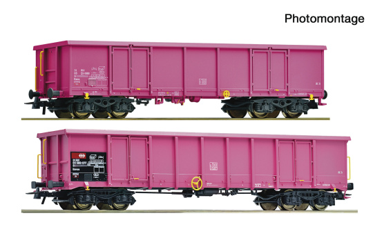 Roco 6600354 (DC) – 2-teiliges Set offener Güterwagen der SBB 