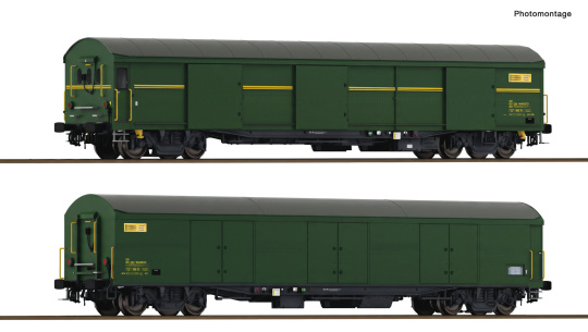 Roco 6600241 (DC) – 2-teiliges Paket-Postwagen-Set der PTT 