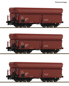 Roco 6600424 (DC) – 3-teiliges Selbstentladewagen-Set der CSD 
