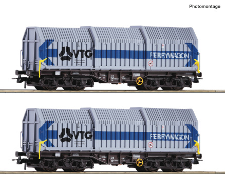 Roco 77051 (DC) – 2-teiliges Teleskophaubenwagen-Set der VTG 