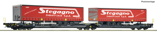 Roco 6600488 (DC) – Doppeltaschen-Gelenkwagen T3000e der TX Logistik 