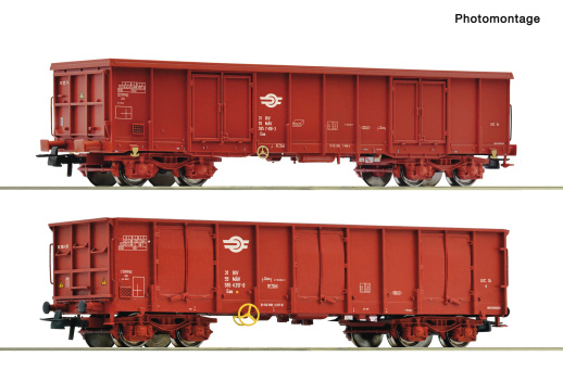Roco 6600480 (DC) – 2-teiliges Set offener Güterwagen der MAV 