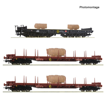 Roco 6600478 (DC) – 3-teiliges Güterwagen-Set 2 „Marmorzug“ der FS 