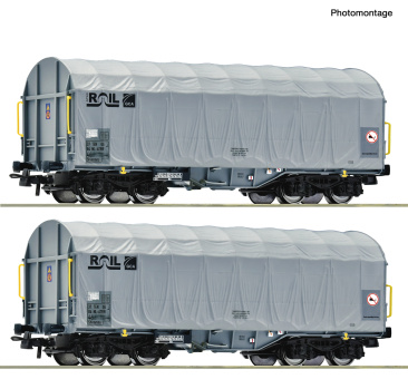 Roco 6600375 (DC) – 2-teiliges Schiebeplanenwagen-Set der ATIR-RAIL 
