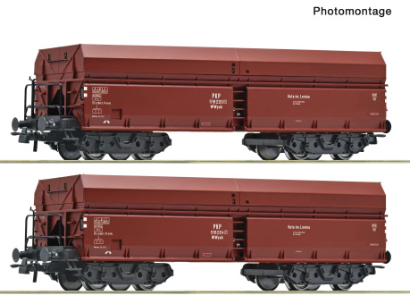 Roco 6600469 (DC) – 2-teiliges Selbstentladewagen-Set der PKP 