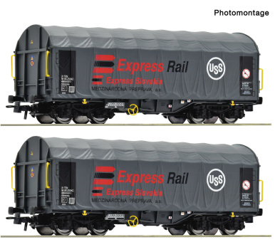 Roco 6600455 (DC) – 2-teiliges Schiebeplanenwagen-Set der ZSSK Cargo 