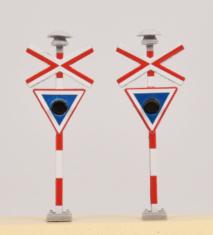 Dekas DK-878104 – Bahnübergang-Signal, mit Einzelgleis-Kreuz, mit Glocke 