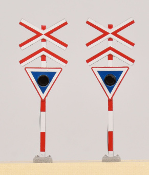 Dekas DK-878105 – Bahnübergang-Signal, mit Doppelgleis-Kreuz, ohne Glocke 