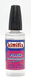 Kittifix 5000506 – Plastik Modellbaukleber -Extra flüssig-, 26 g Flasche mit 3 Feinstdüsen 