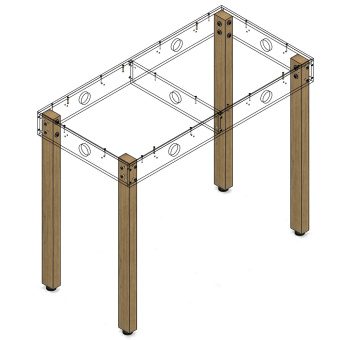 BraucheModellbahn BM300006 – 4x Modulfuß mit Höhenausgleich, Höhe 80 cm 