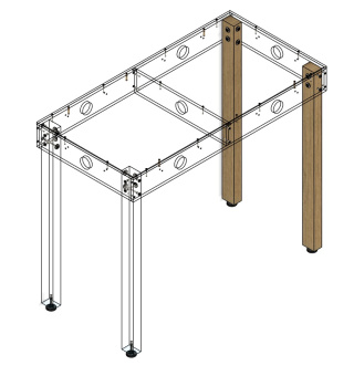 BraucheModellbahn BM300007 – 2x Modulfuß mit Höhenausgleich, Höhe 80 cm 