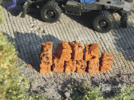 Juweela 28216 (H0) – Schrottautos gepresst, rostig, 20g 