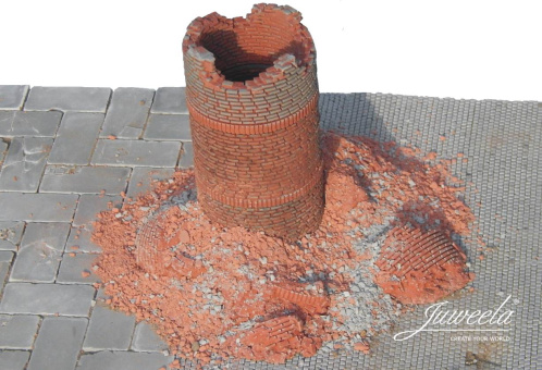 Juweela 28404 (H0) – Industrie Schornstein Ziegelbau 