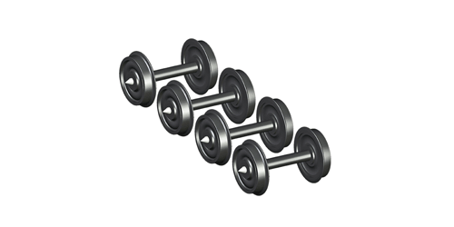 ESU 41201 (AC) – 4x Scheibenradsatz für Spitzenlagerung, Güterzugwagen, D=10,8mm, Achslänge 22,0mm 