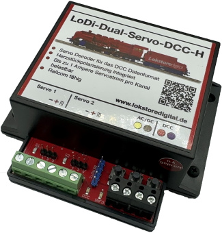 Lokstoredigital LoDi204 – LoDi-Dual-Servo-DCC-H, Servodecoder mit Herzstückpolarisierung 