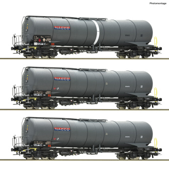 Roco 6600197 – 3-teiliges Set Kesselwagen der NACCO 