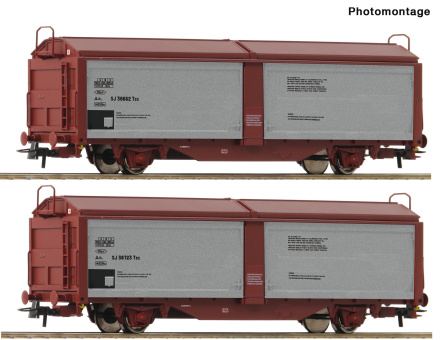 Roco 6600257 – SJ Schiebedach-/Schiebewandwagen Teu, 2er-Set 