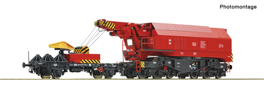 Roco 7310070 – DB AG Digital-Eisenbahndrehkran mit Schutzwagen, Sound 